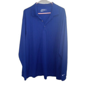 Nike Golf Shirt Size XL Tour Performance Dri-Fit Blue Collared Athletic Outdoor